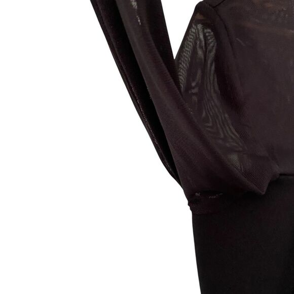 Abercrombie & Fitch Long Sleeve Mesh Crepe Shell Bodysuit in Size Medium - Picture 5 of 8